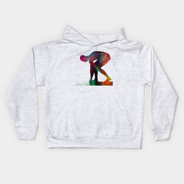 Swimmer sport art #swimmer #sport Kids Hoodie by JBJart